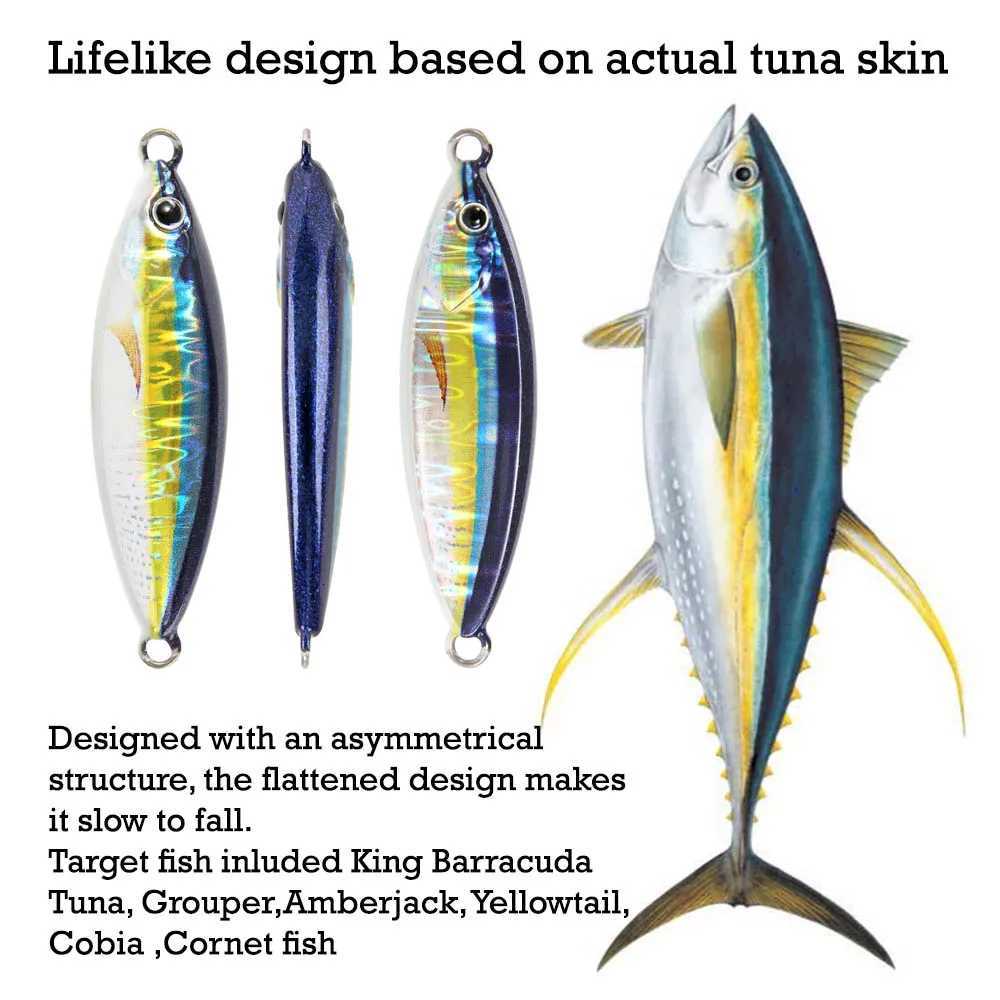 FSTK New Glow Fishing Lure Casting Tuna15g30g40g60g Slow Pitch Jig Sea Bass Salterwater Inshore Artificial Bait with Assist Hook Z250717