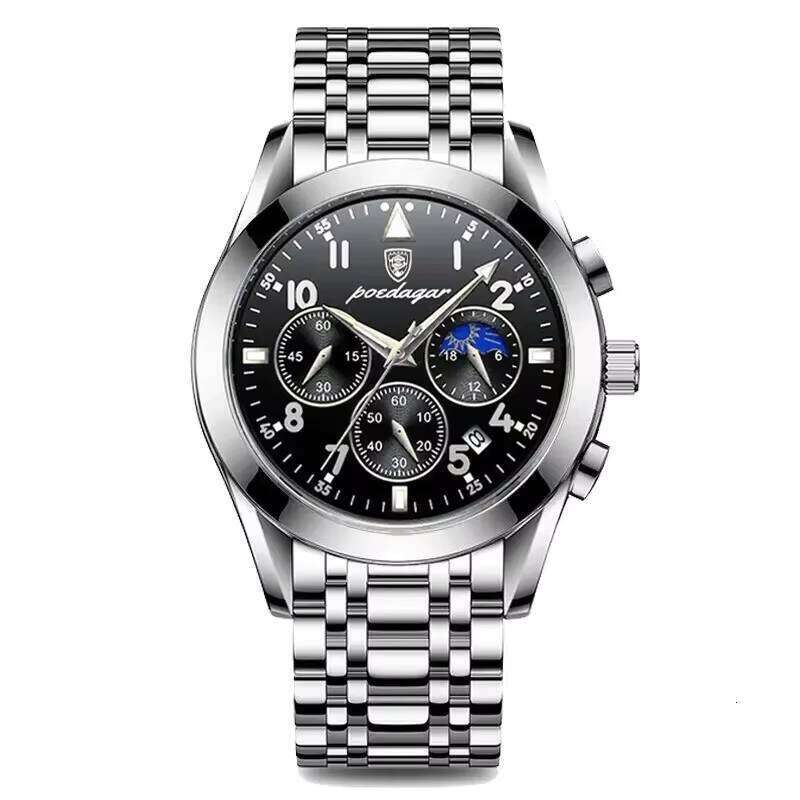 DHwatches Men's Korean Fashion Watch - 50M Waterproof Leather Strap Quartz Wristwatch with Date & Luminous (Model 816)