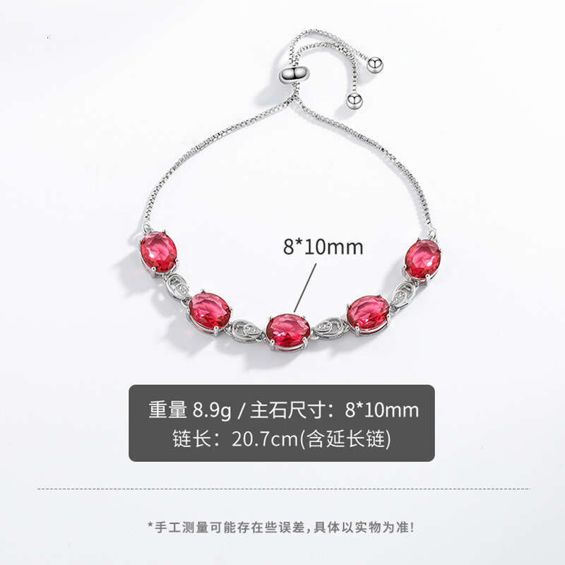 Moissanite Crystal Bracelet with Dia Inlay, Colorful Pull-out Adjustable Jewelry for Women, High Carbon Stone 8c9