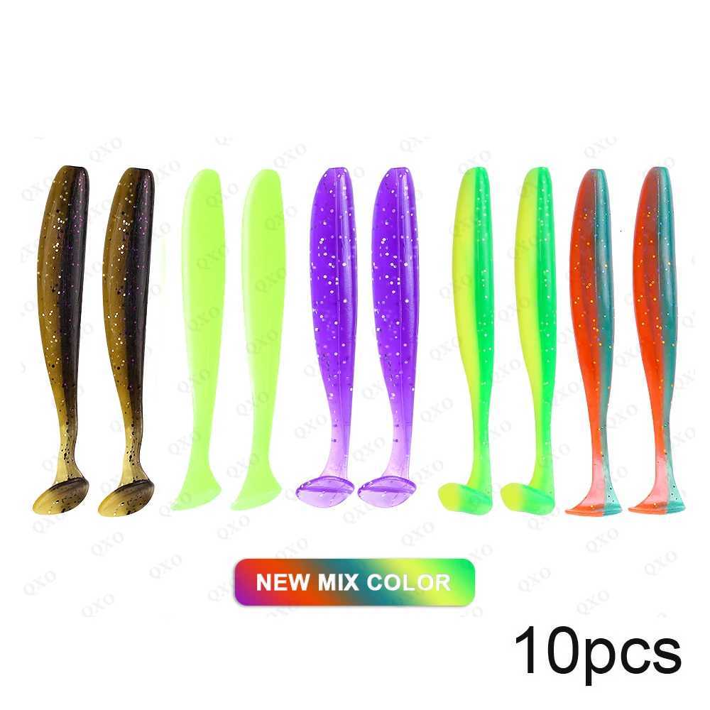 QXO 10pcs/Lot 13cm 10cm Soft Worm Lures Silicone Swimbait Bait Sea Fish Pva Wobblers Goods For Fishing Artificial Tackle Z250717
