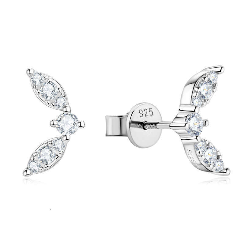 New Simple And Unique Butterfly For Women, Versatile S Sterling Sier Moissanite Earrings B1d