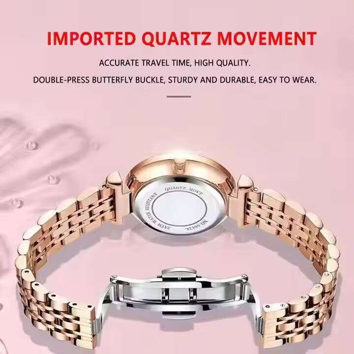 DHwatches Women's Ultra-Thin Watch - 50M Waterproof Stainless Steel Quartz with Date & Luminous (Model 366)