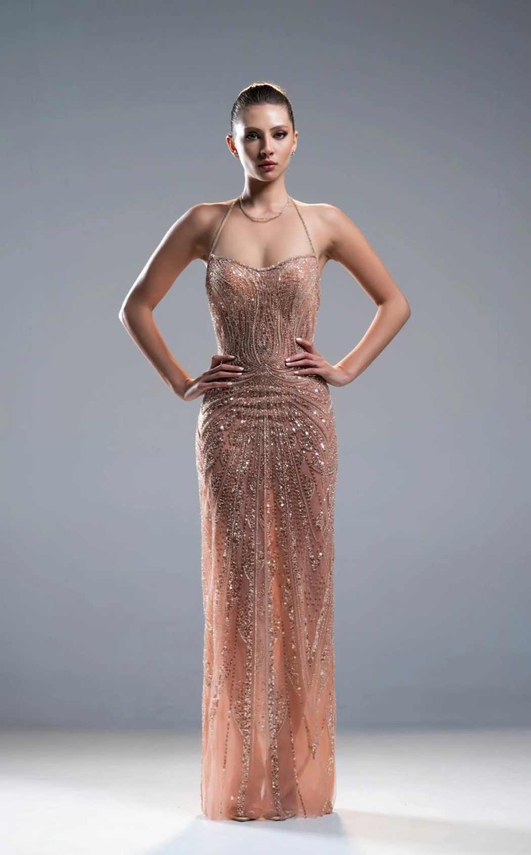 Magnificent Evening Party Dresses Halter Zipper Sequins Special Occasion Slim Ceremonial Dresses Customized