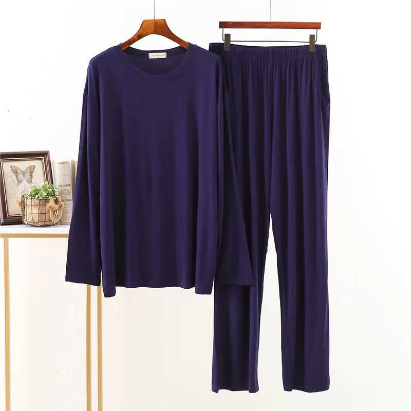 Japanese New Style Modal Spring and Autumn Mens Pajamas Long-Sleeved Loose Large Size Home Service Suit Mens Pajama Set Sleepwear W250717