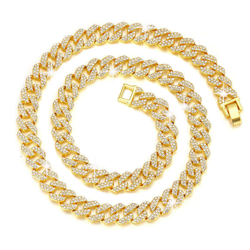 Style Necklace Personality Double Row Dia Alloy 10mm Hip-Hop Jewelry Hot Item