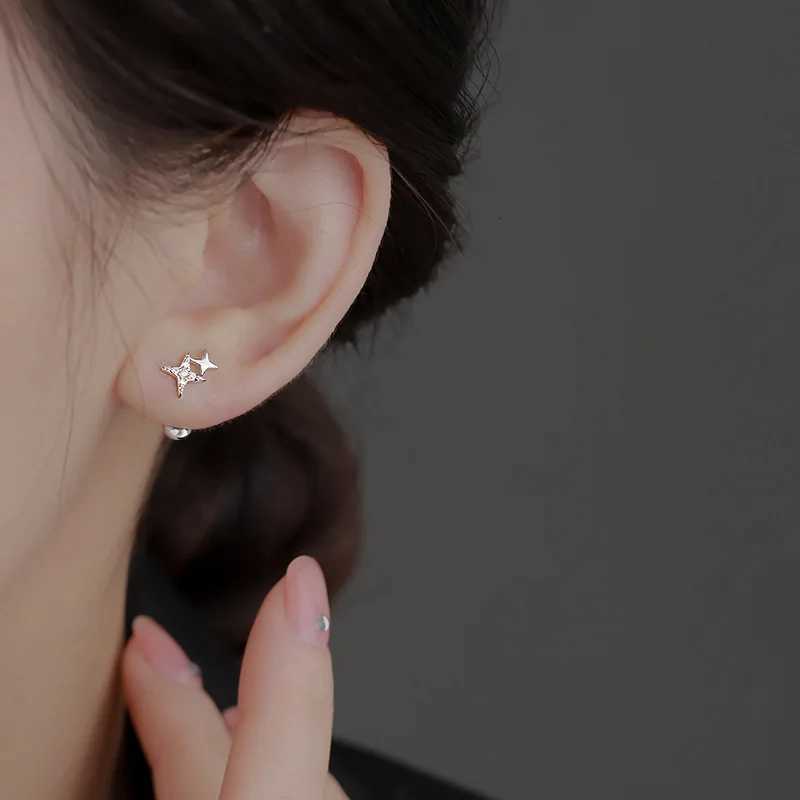 Korean Fashion Cross Star Piercing Helix Studs Earrings for Women Hypoallergenic Daily Wear Ear Piercing Jewelry Gifts y250715