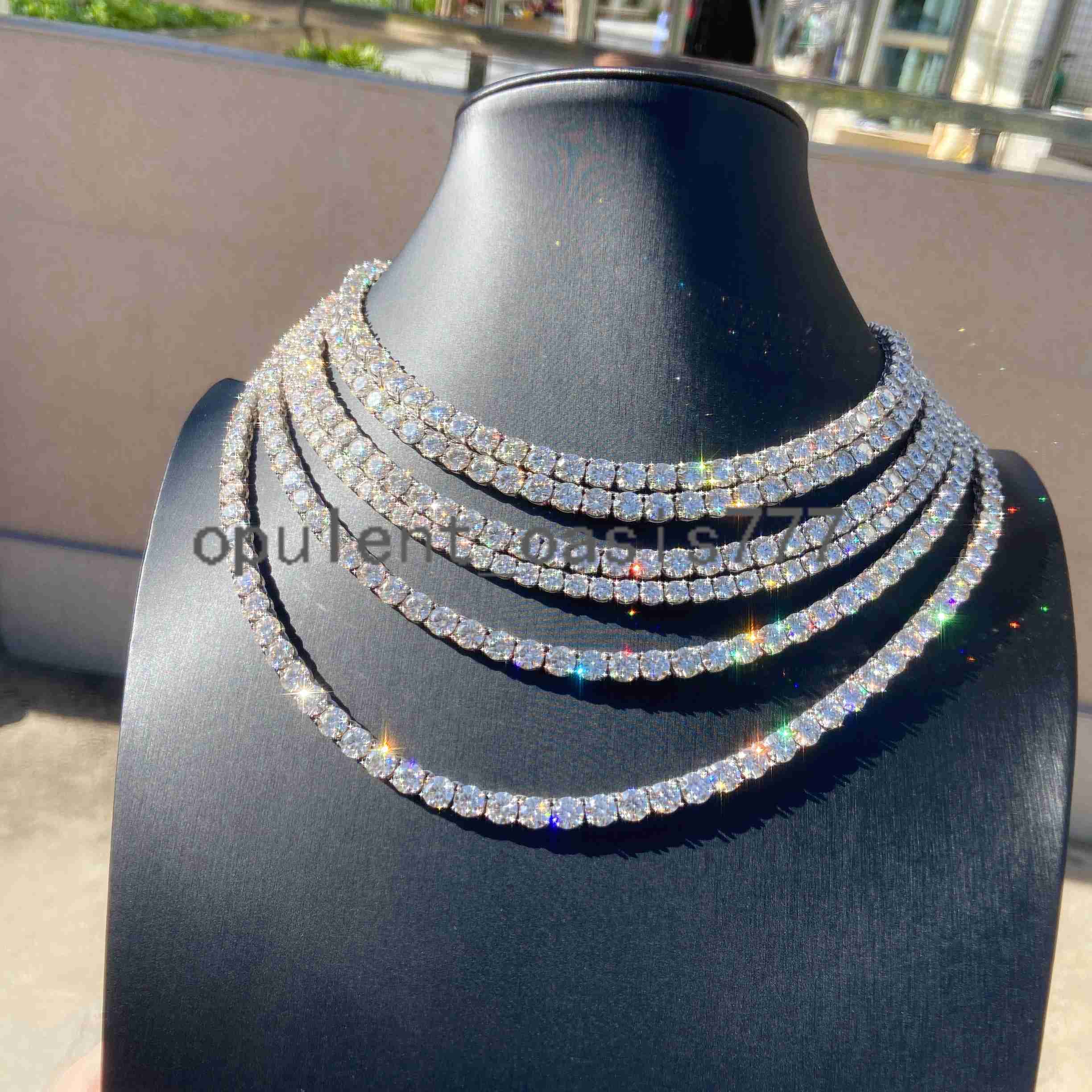Wholesale Price Hip Hop Jewelry Sterling Silver 925 Pass Tester Diamond Chain VVS Moissanite Luxury Tennis Chain