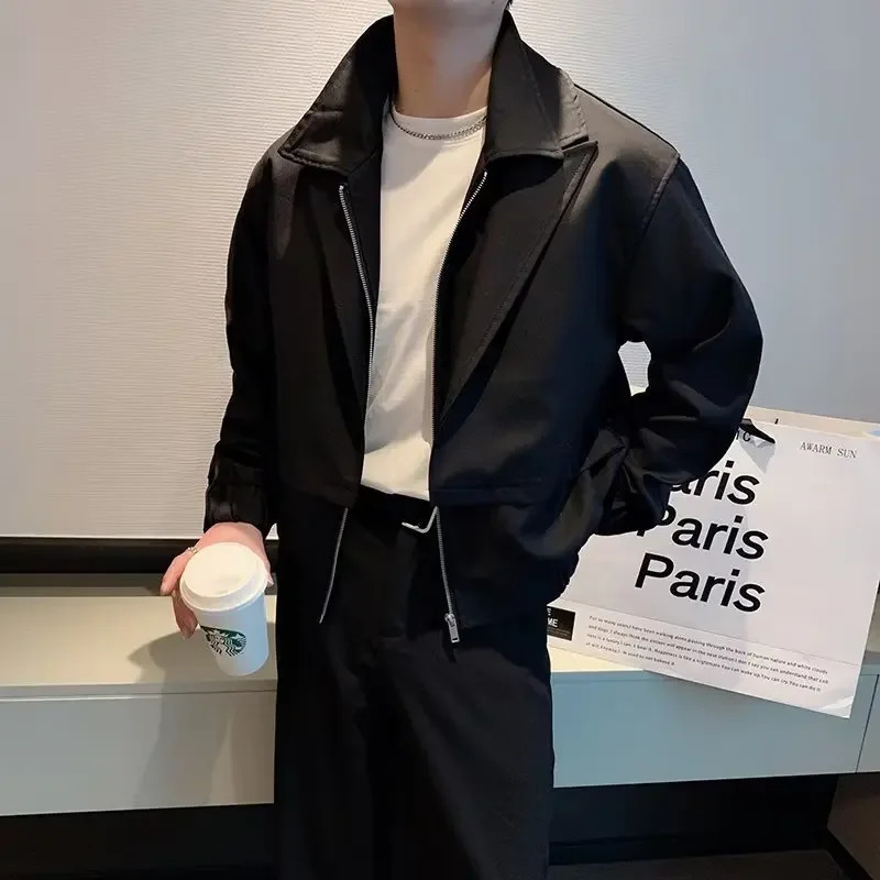 Spring Autumn Trendy Mens Loose-fit Jacket High Street Style Japanese Korean Version Fashion Outerwear 250716