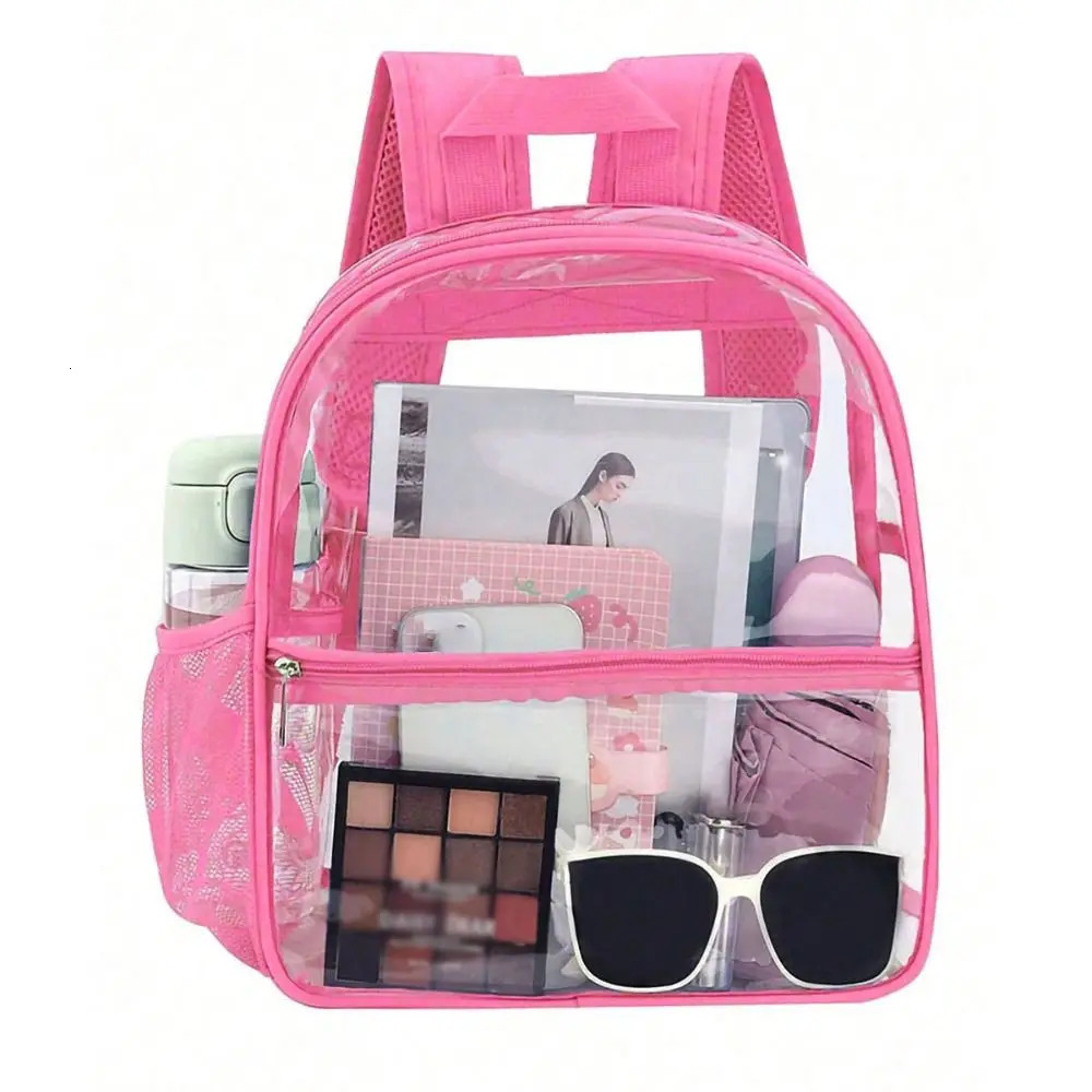 Small Clear Backpack Transparent PVC Backpack Summer Waterproof Beach Cell Phone bag for Travel School Storage Backbags 250714