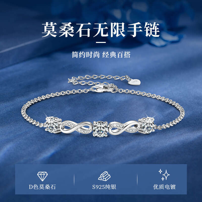 S Pure Sier Wireless Symbol Niche Design D Color Moissanite Bracelet For Women A91