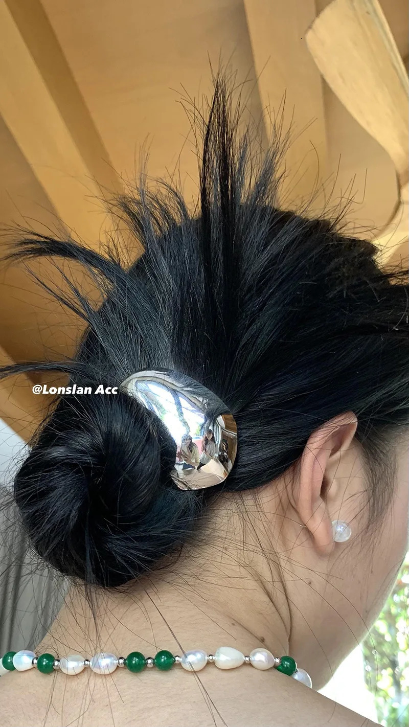 Silver Metal French Spring Hair Clip Barrettes Alloy Fashion Hair Accessories Snap Side Slide for Pony Hair Women and Girls 250716