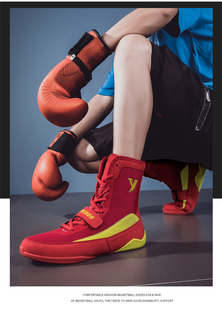 Boxing shoes wrestling shoes sneakers men's trainers indoor breathable shock absorbing fitness and non slip