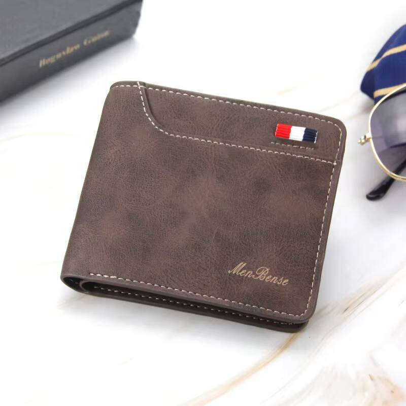 New Men Short Wallets Retro Simple Card Male Purse High Quality PU Leather Photo Holder Fashion Casual Mens Wallet ddmynov