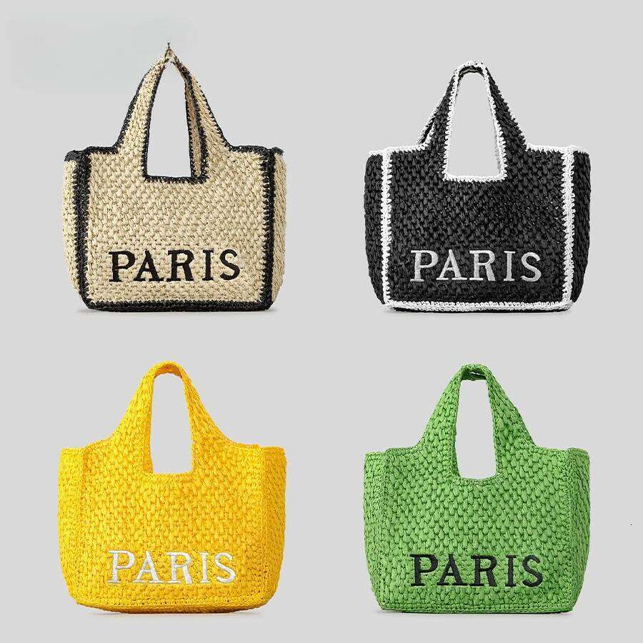 Fashion Hollow Out Straw Women Shoulder Bags Designer Letters Weave Lady Handbag Casual Handmade Summer Beach Large Tote Bag