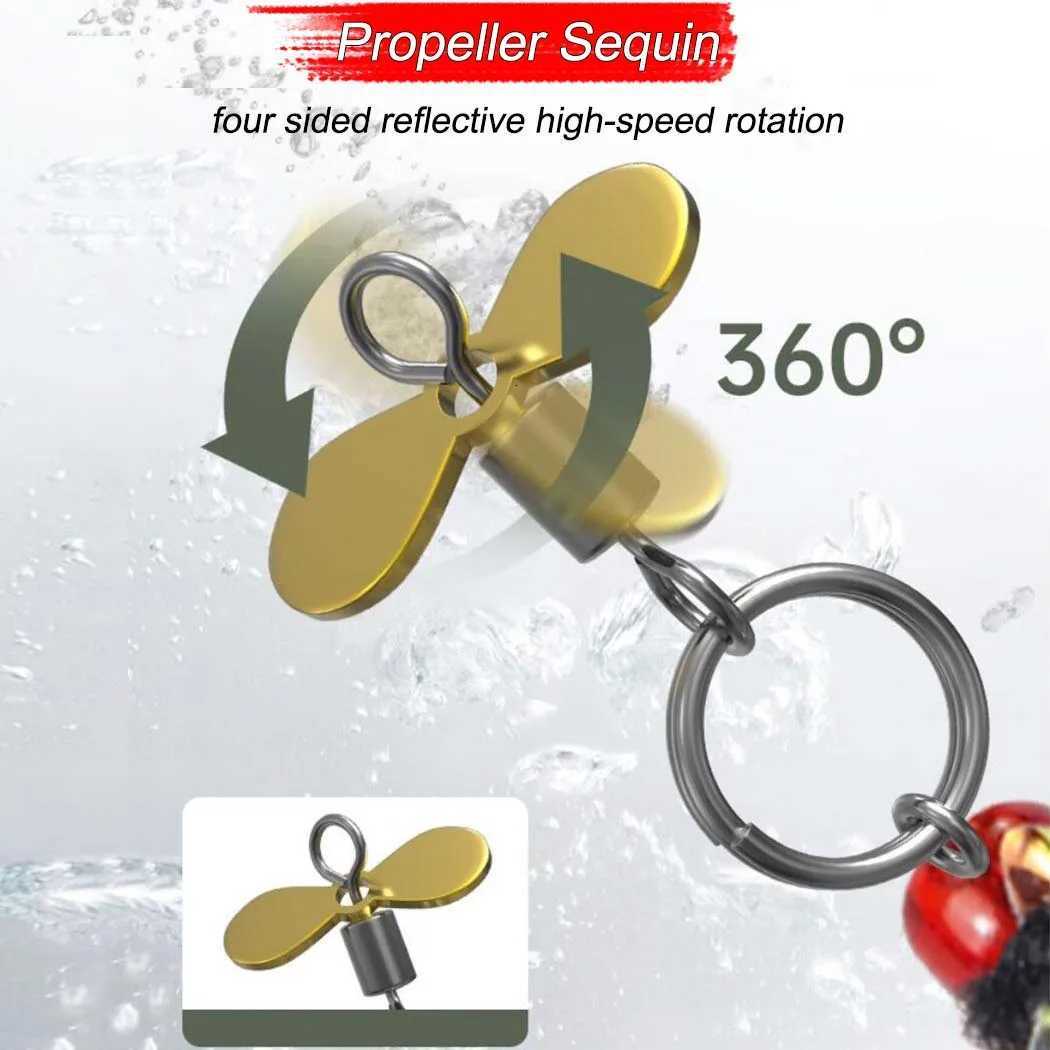 5Pcs/Box Propeller Worm Fishing Lure Spinner Spinning Bait Rotating Blade Sequin Bionic Fish Lure Z250717