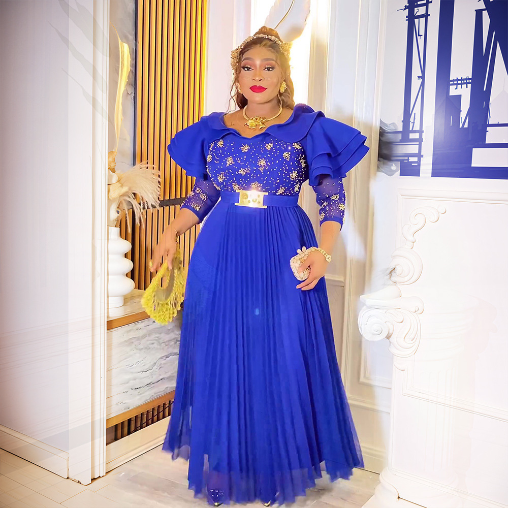 Womens plus size dress elegant purple shoulder ruffled sleeves asymmetrical hem wedding guests party evening dress 240929