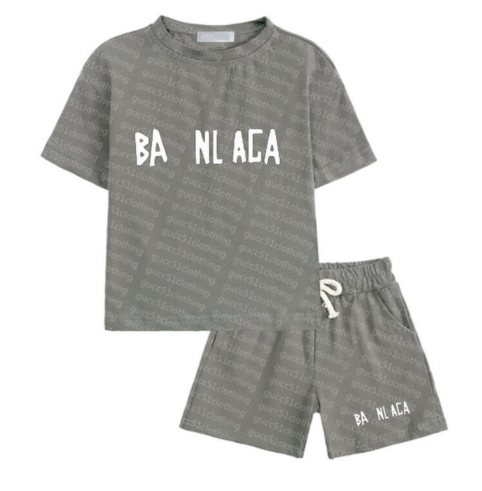 2 styles Spot Goods Kids Clothing Sets Baby Boys Girls Clothes Designer Summer Luxury Tshirts And Shorts Tracksuit Children youth Outfits Short Sleeve Sets