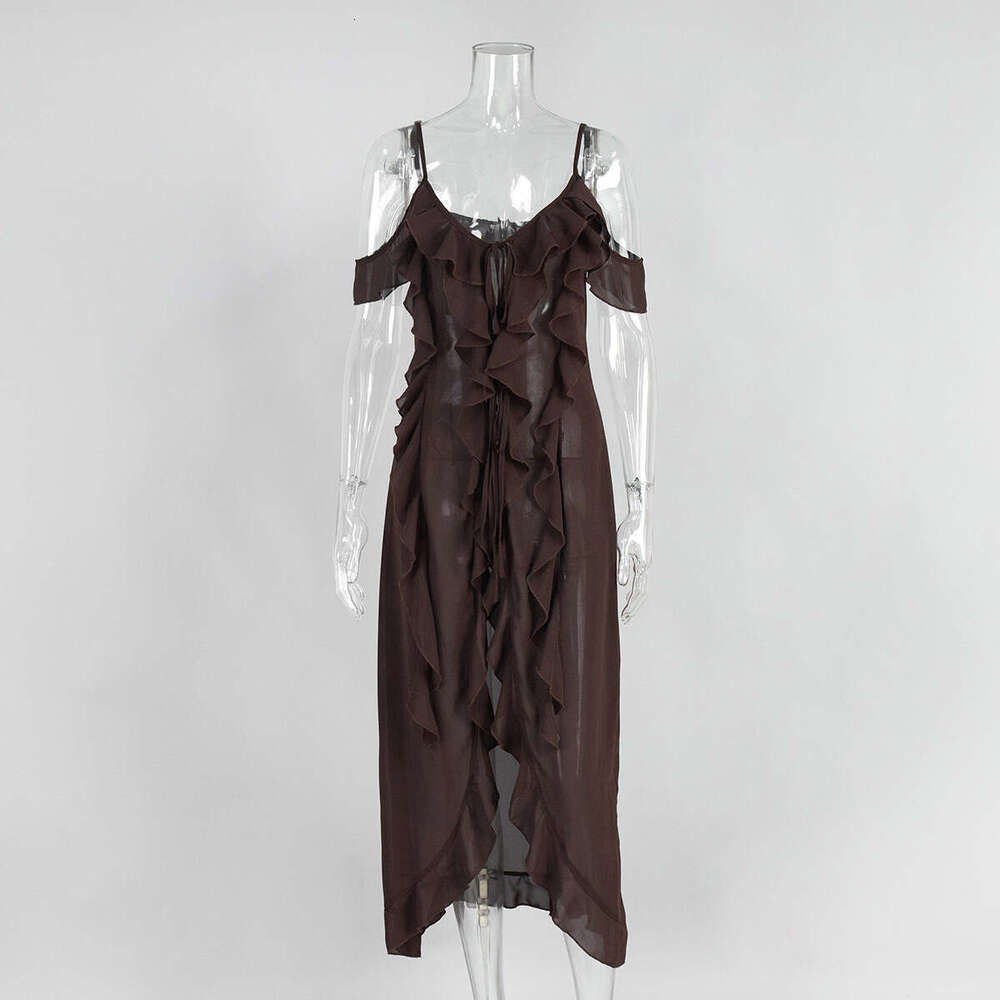 Sexy Summer New Ruffled V-Neck Strap Dress For Women B5
