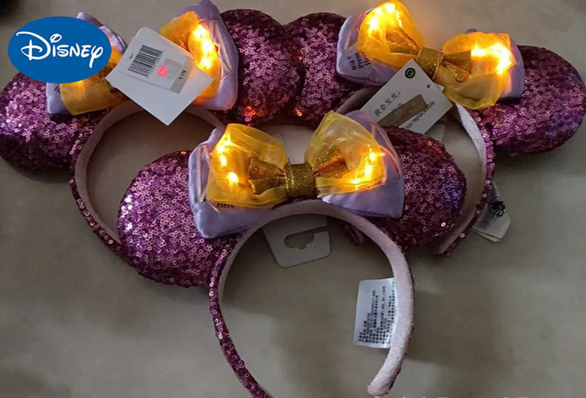 Disney Rapunzel Cartoon Minnie Glitter Girl Light Up Headband W250717