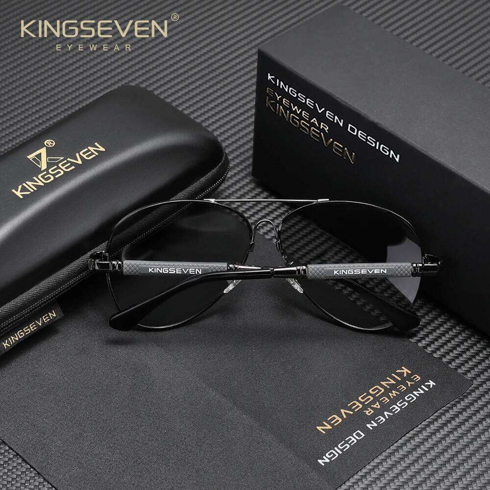 KINGSEVEN Pilot Sunglasses Quality Titanium Alloy Polarized UV400 Trendy Glasses For Men Women Driving Eyewear