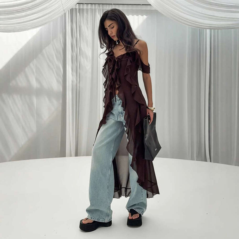 Sexy Summer New Ruffled V-Neck Strap Dress For Women B5