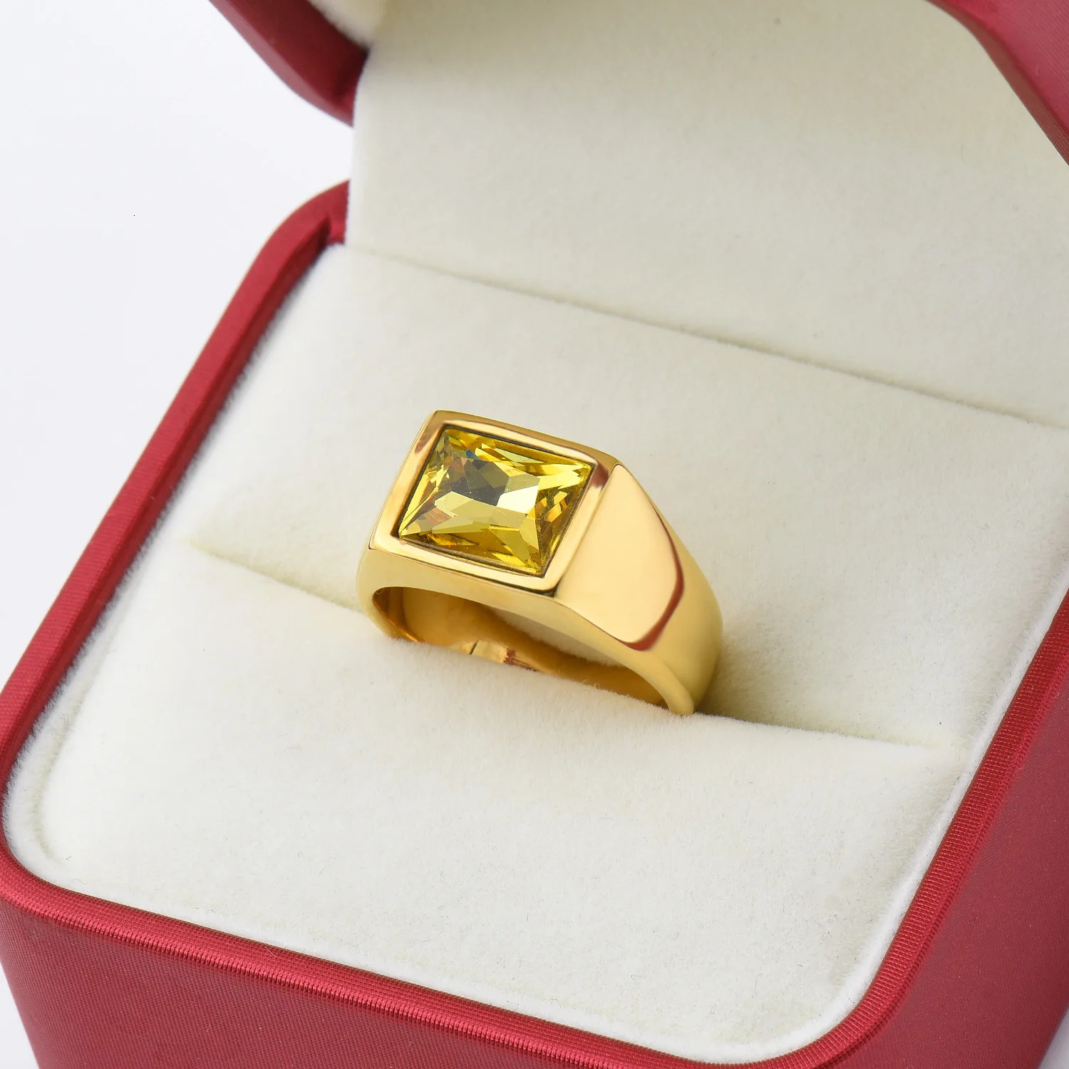 R3363 1pc Man/Women Gemstone Style Wedding steel ringFashion Mens 316LStainless steel lightweight and compact Rings 250716