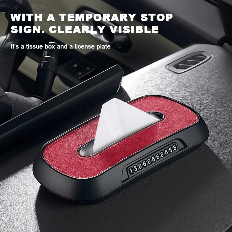 Leather Car Tissue Box Phone Number Label Center Console Armrest Napkin Box Sun Visor Tissue Box Backseat Tissue Case Fix Strap 250715