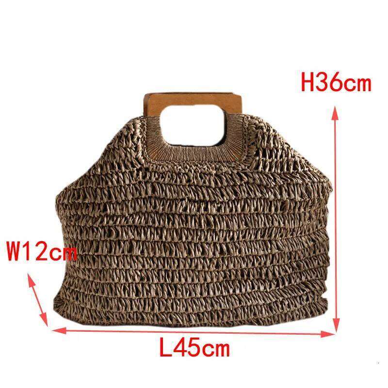 Simple street fashion bag Women Summer Beach Large Capacity Ladies Handbags Handmade Straw Bag Bohemian Rattan Travel Tote