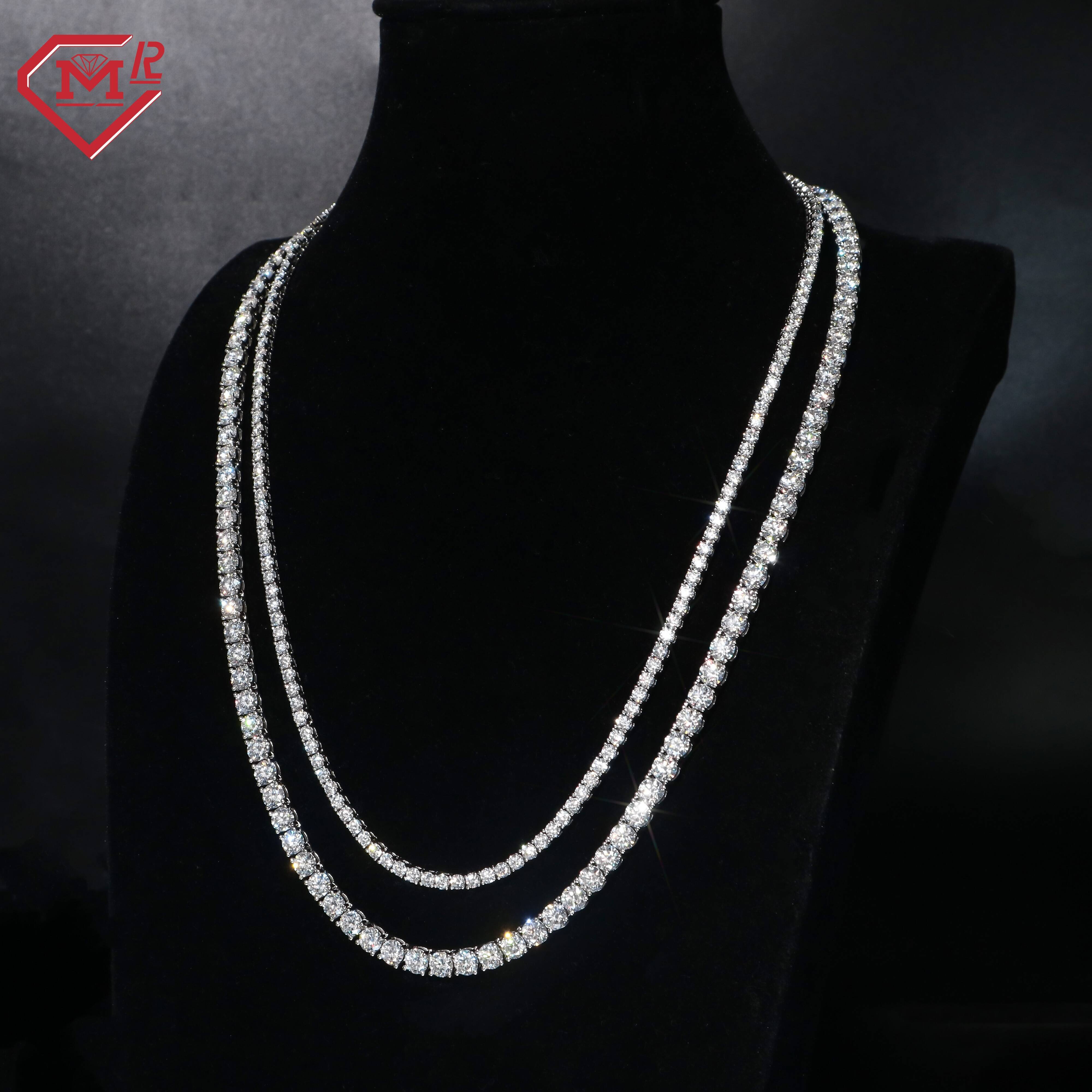 Dropshipping Tennis Chain 3MM 5MM Luxury Vvs Moissanite Diamond S925 Tennis Chain Necklace for Men Women