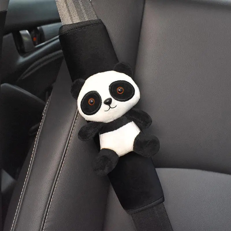 Automobile Safety Belt Decoration Cartoon Panda Safety Belt Shoulder Pad Plush Protector Pad for Kids Car Decorations 250715
