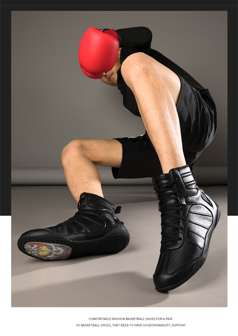 Boxing shoes Sanda shoes Fighting indoor squat training shoes Wrestling shoes breathable wear-resistant large size 47