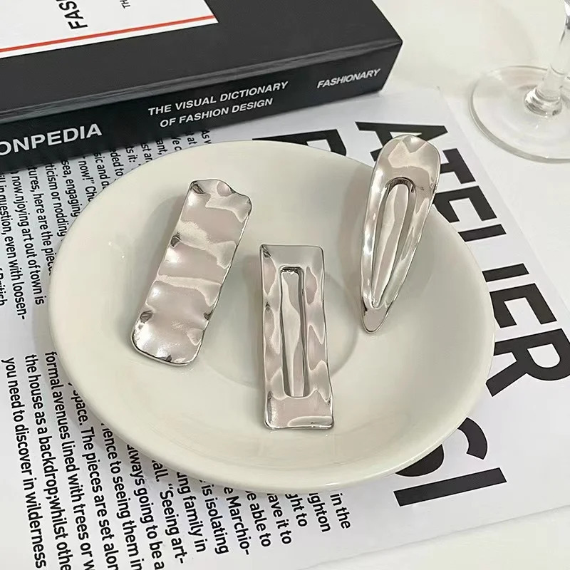 Korean Version of Silver Wave Hair Clip With Side Bangs and Internet Celebrity Style Headwear Edge Clip 250716
