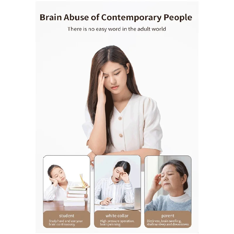 ABMK Electric Head Massager Vibration Compress Air Bag Massage Relieve Headache Bluetooth Music Relax Durable Blue 250716