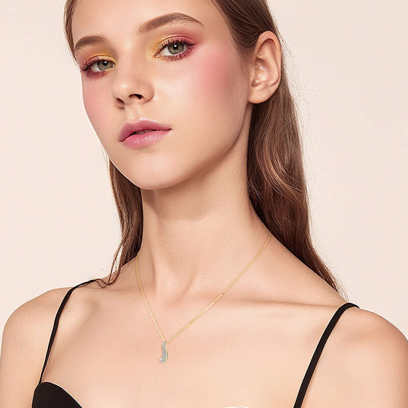 Commuting Fashion Versatile S-Shaped Small Waist Necklace S Pure Sier Light Niche Moissanite Pendant New Model 47F