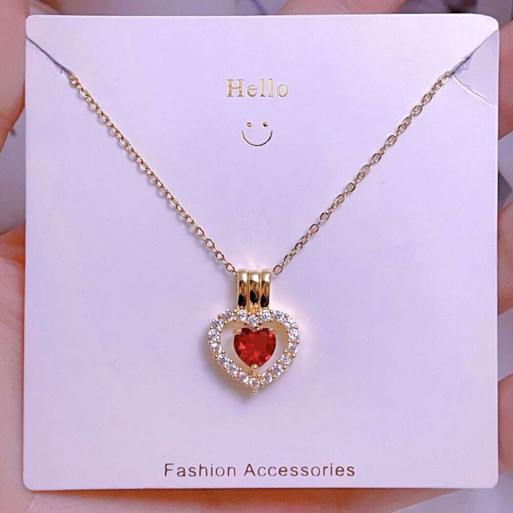 Heart Necklace For Women Unique Design One Can Be Split Into Two Simple And Elegant Light Titanium Steel Non-Fading Chain 341