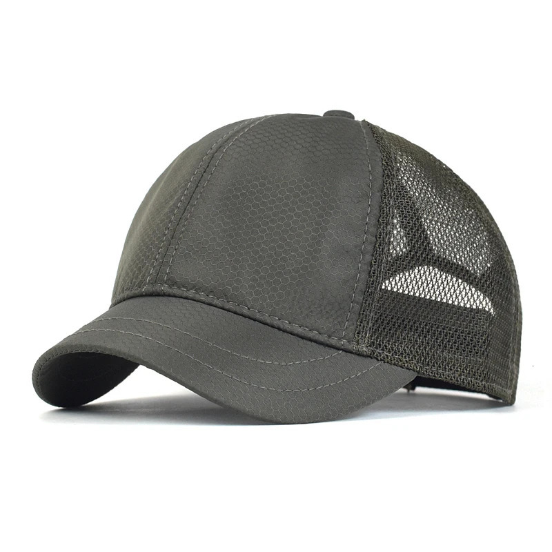 Summer Mesh Short Brim Baseball Cap Men Women Breathable Dad Hat Adjustable Solid Trucker Style Low Profile Caps 250712