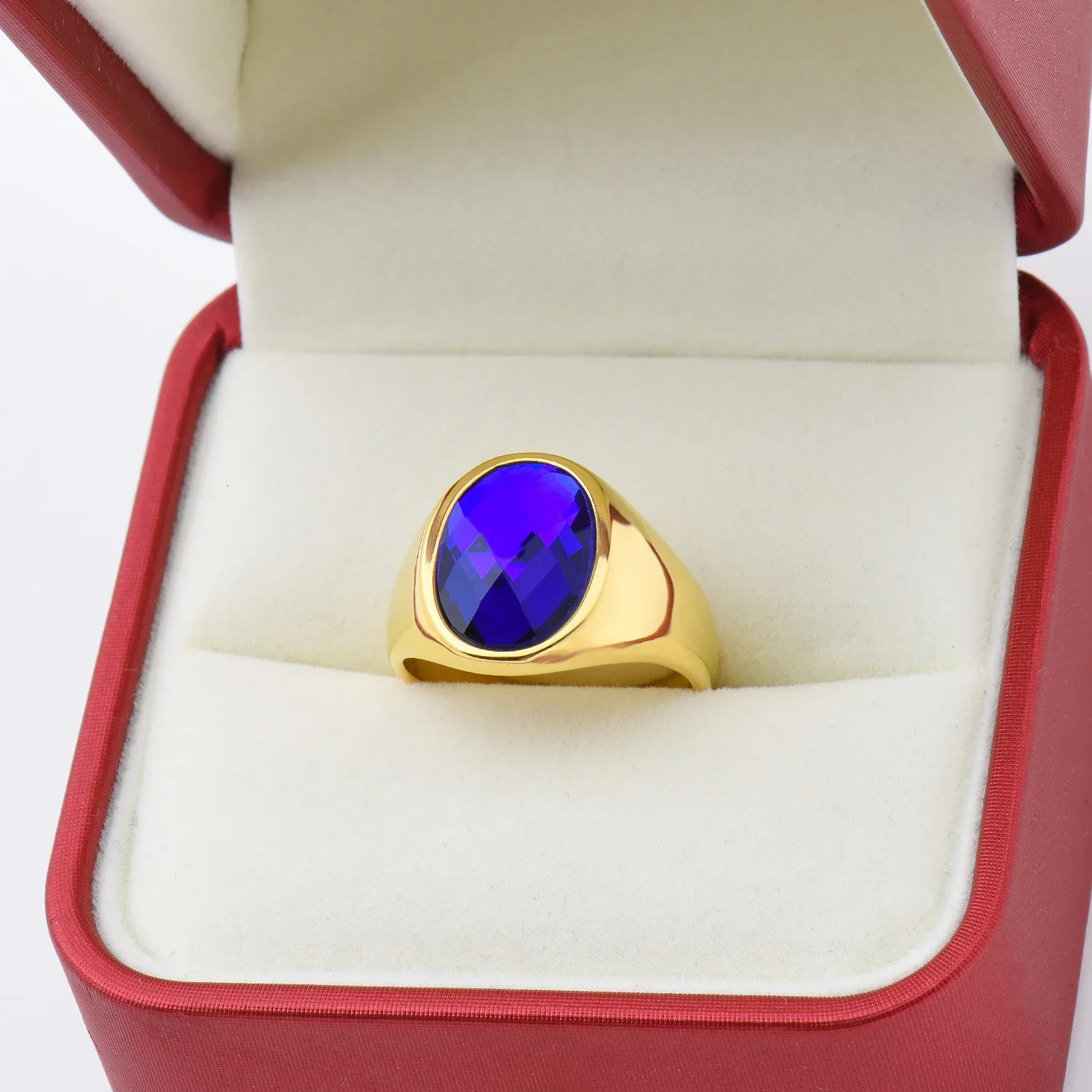 R3326 1pc Minimalist Mens/Women Gem style Wedding steel Golden ringFashion Mens 316LStainless steel Rings Party Tr 250716
