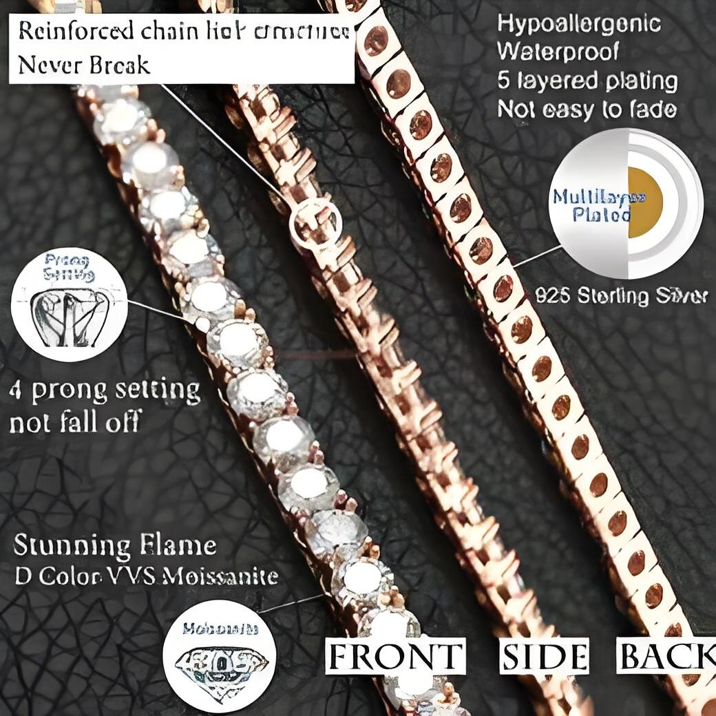 dia pass tester bracelet tennis hip hop necklace fashion jewelry 5mm vvs moissanites iced out cuban chain for men women1 wo1 Free shipping