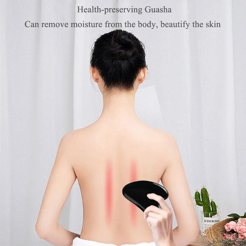 Natural Stone Guasha Massage Gouache Scraper For Face Jade Roller Massager Set Black Obsidian Gua Sha Board Facial SkinCare Tool 250716