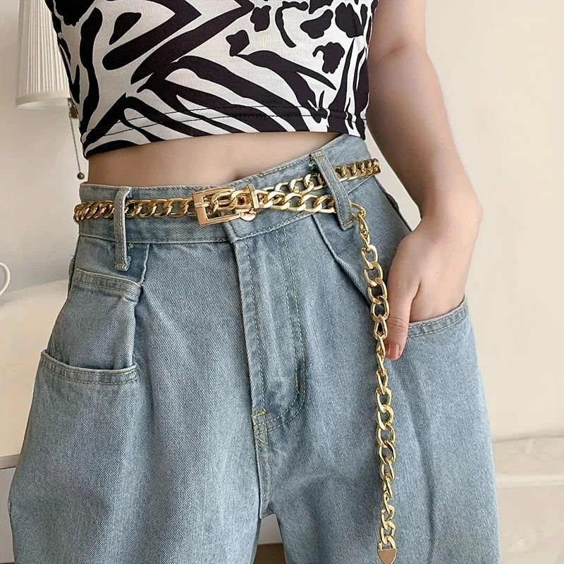 Multi Layer Punk Silver Metal Chain Belts For Women Long Tassel Waist Gold Chain Dress Belt Female Jeans Waistband Body Chain 250715