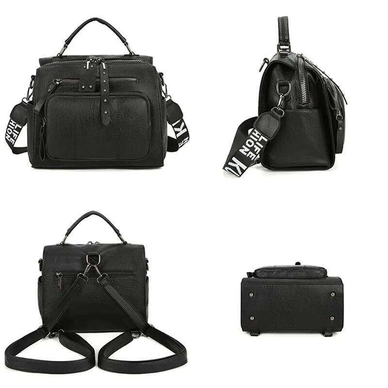 Brand Women Backpacks High Quality Leather Multifunctional Shoulder Bags Girls Fashion Large Capacity School Bag Mochilas