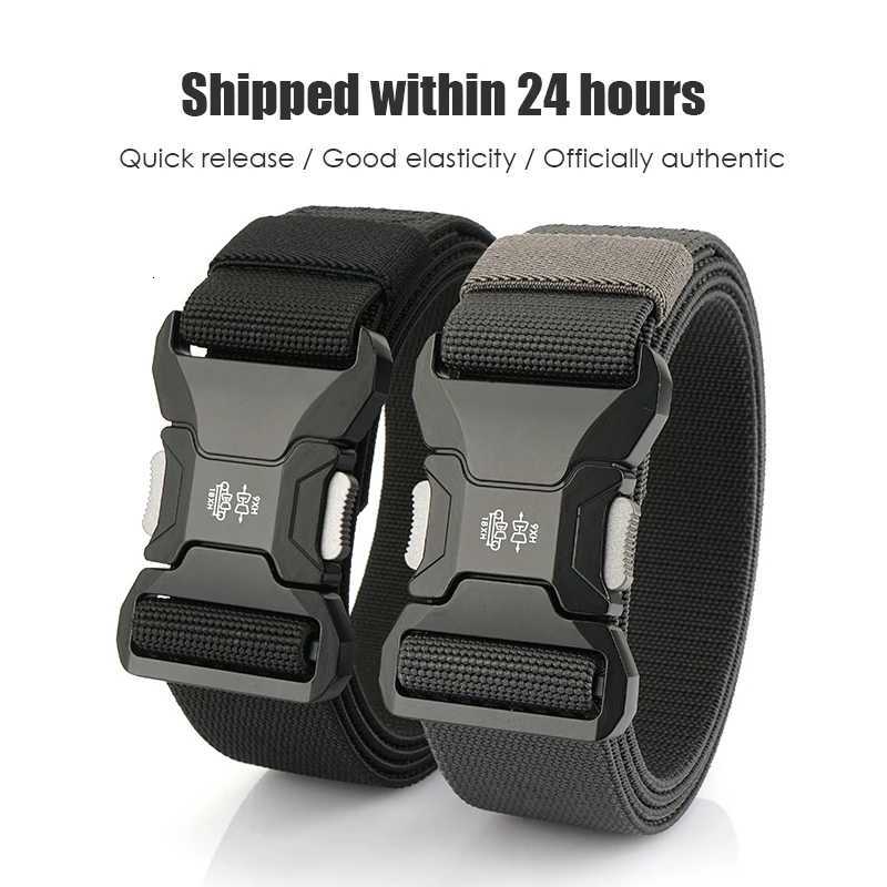 VATLTY New Mens Elastic Belt Metal Buckle Quick Release Soft Casual Belt Polyester Tactical Outdoor Stretch Belt Male Waistband W250717