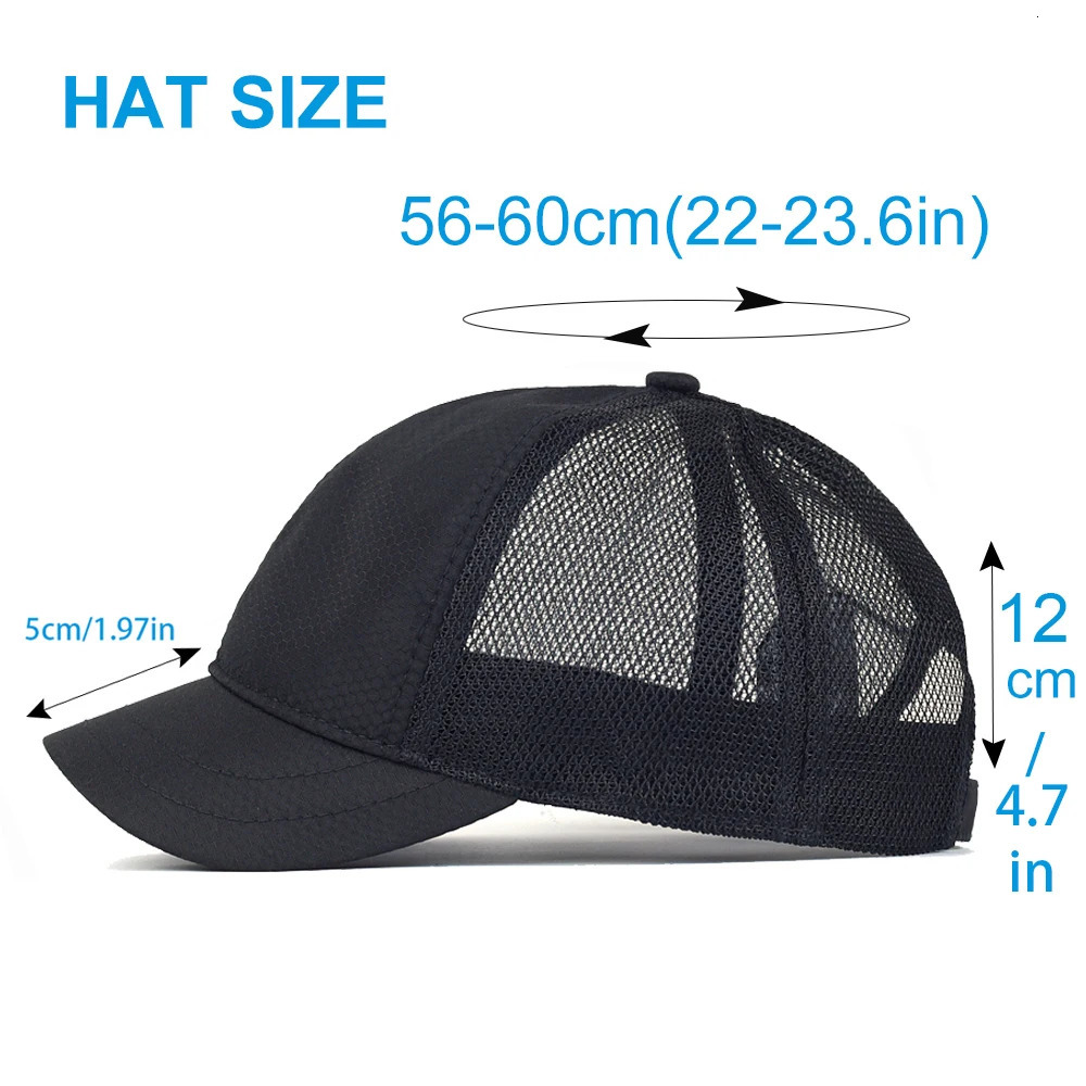 Summer Mesh Short Brim Baseball Cap Men Women Breathable Dad Hat Adjustable Solid Trucker Style Low Profile Caps 250712
