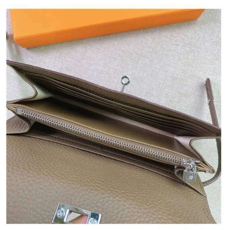 San Maries Gift Box Genuine Leather Men Women Long Travel Wallets and Purses Brand Designer Card Holder Large Money Bag