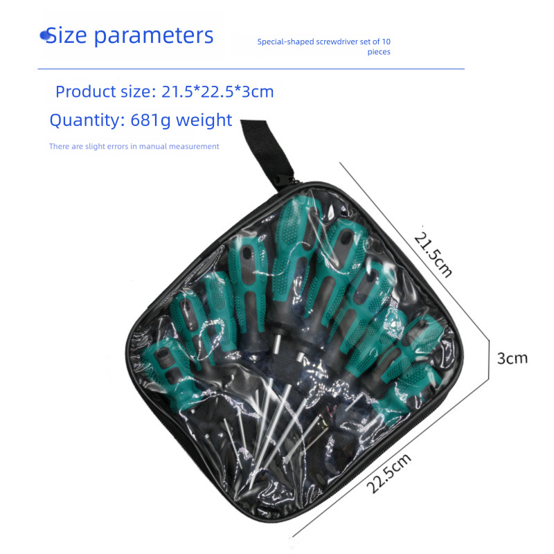 10 piece set of special-shaped screwdriver set, industrial grade strong magnetic special-shaped screwdriver head multifunctional household maintenance