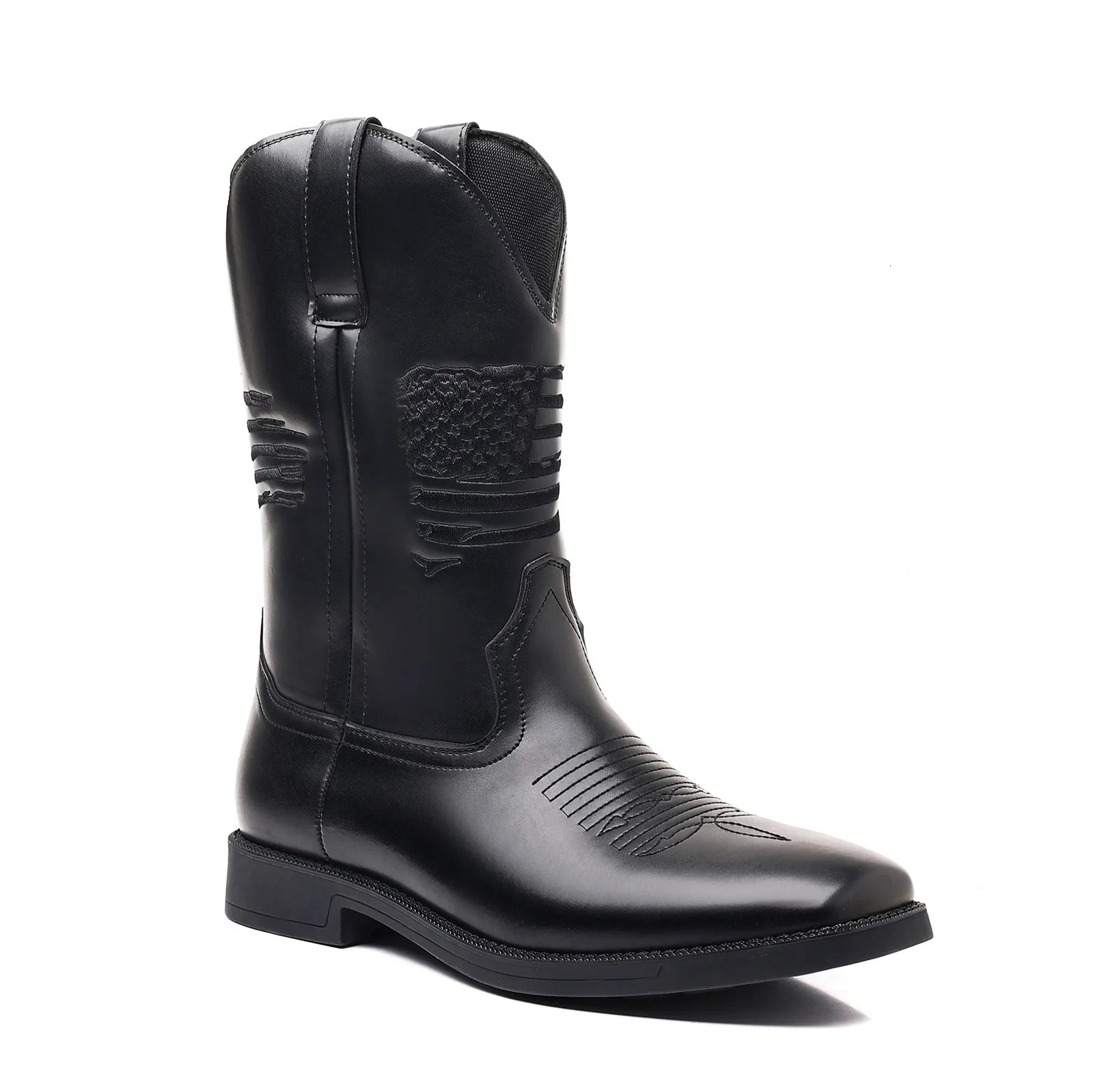 Fashion Mans Comfortable Shoes High-leg Embroidered Vintage Wide-toe Western Cowboy Boots Plus Size 47 48 Motorcycle Boots 250715