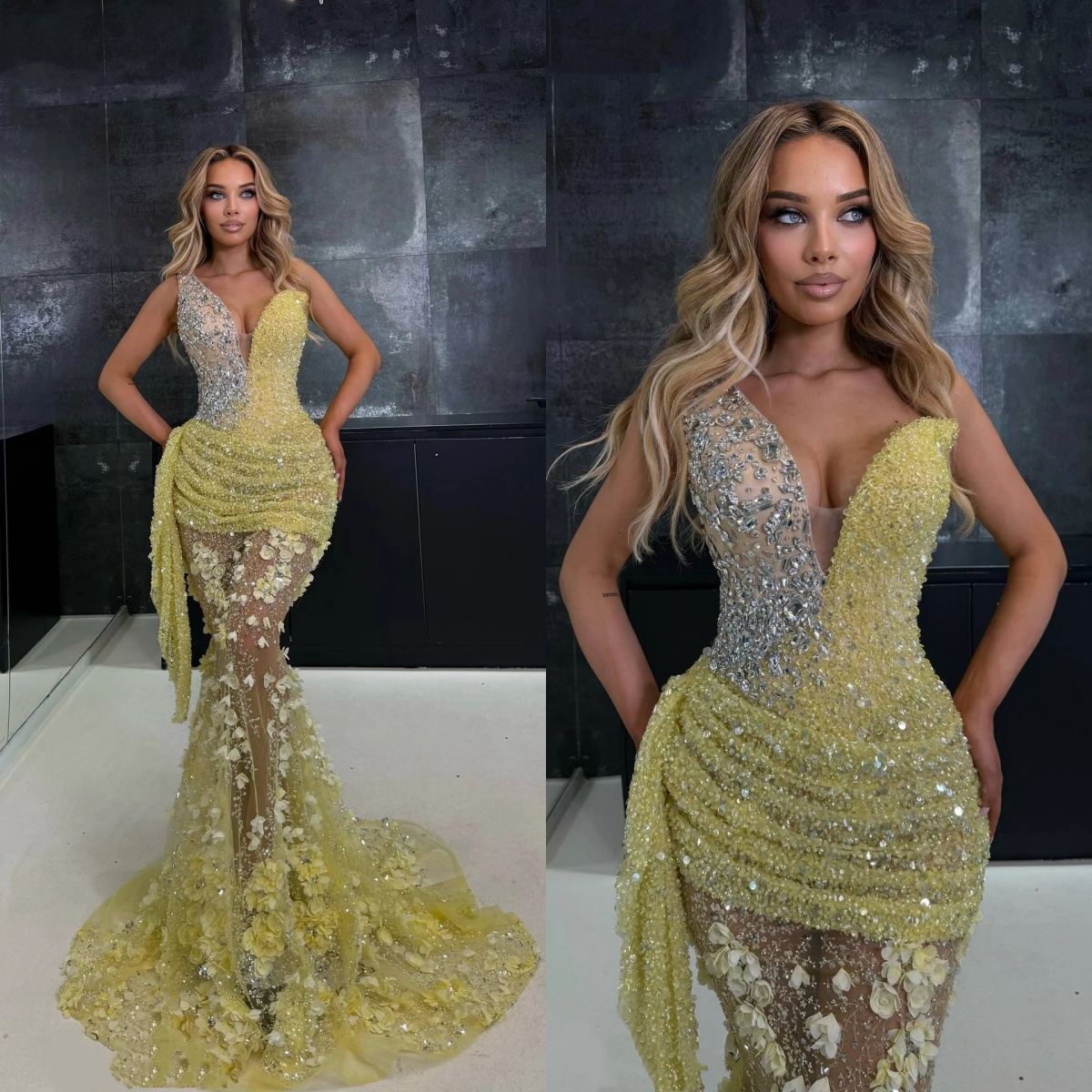 Gorgeous Mermaid Women Evening Dresses Sweetheart Neck Sleeveless Gown Crystal Appliques Sequins Dress For Party Custom Made