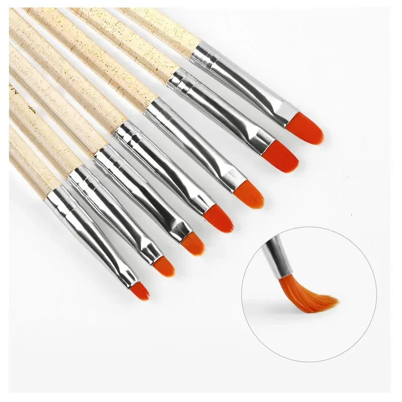7Pcs/Set Nylon Hair UV Gel Acrylic Nail Art Builder Brush Pen Drawing Pens For Nail n Nail Supplies For Professionals 250716