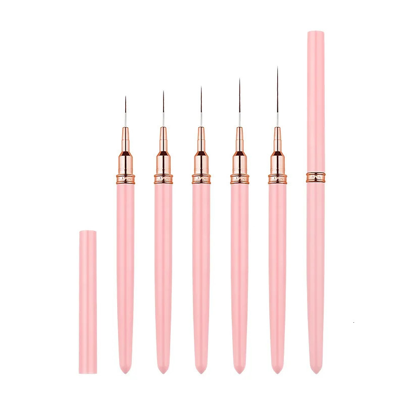 5pcs Nail Art Liner Brush Set UV Gel Nail Brushes Kits French Stripe Line Painting Drawing Flower Pen Professional Manicure Tool 250716