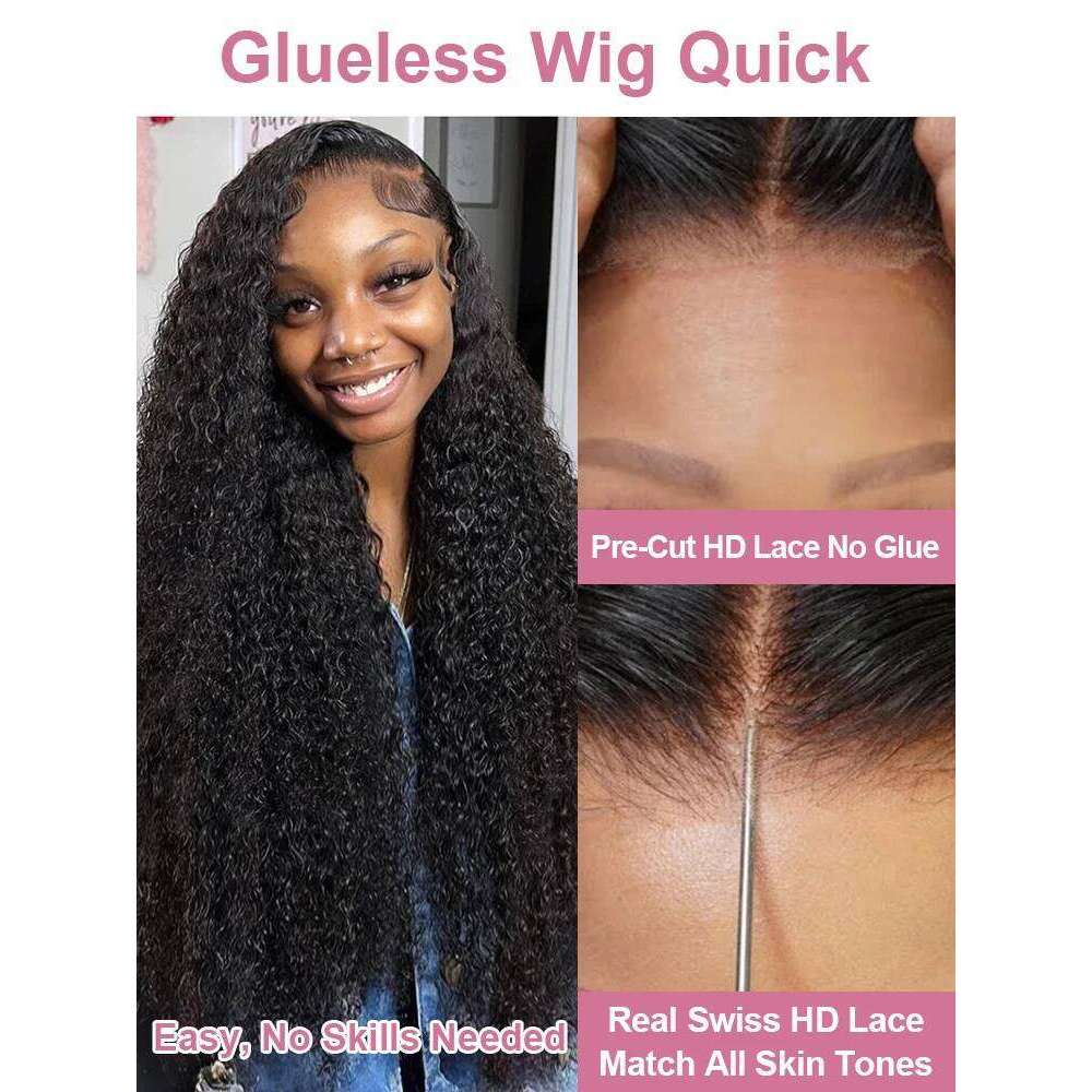 40 50 Inch Water Curly Front 13x4 13x6 HD Deep Wave Lace Frontal Wig 7x5 Glueless Human Hair Wigs For Women 300%
